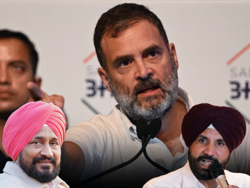 राहुल गांधी, पूर्व सीएम एवं सांसद चरणजीत सिंह चन्नी और पंजाब कांग्रेस प्रधान अमरिंदर सिंह राजा वड़िंग।