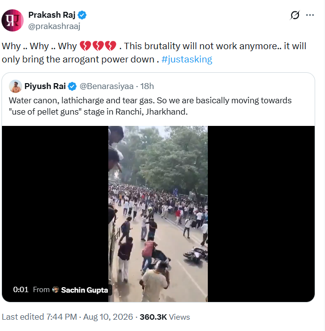 प्रकाश राज का ट्वीट।