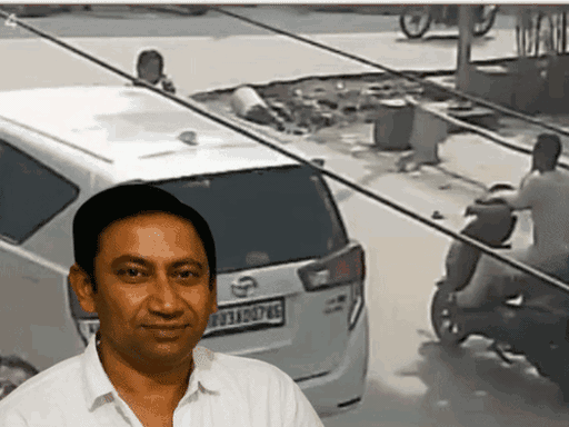 The property dealer was walking while talking on his mobile phone in Yamunanagar. During this, he was attacked. (Inset: Property dealer's file photo)