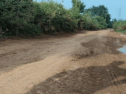 परिवहन के कारण रास्ते में बड़े गड्ढे हो चुके हैं।