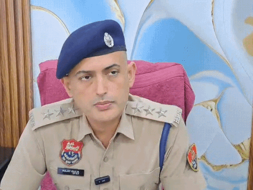DSP Rajat Gulia giving information.