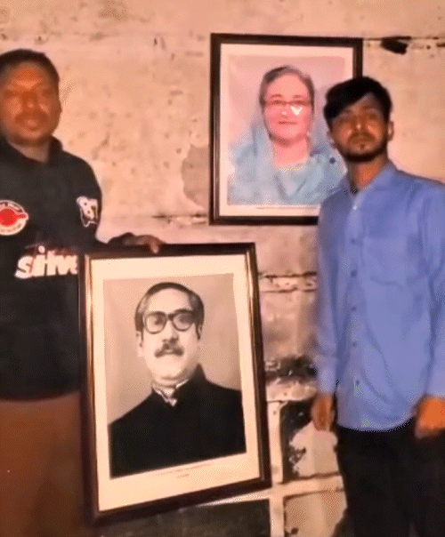 ये वीडियो राजबाड़ी जिले के गोलंदा का है। गालंदा उपजिला है, जो अवामी लीग का मजबूत गढ़ माना जाता है। यहां कार्यकर्ताओं ने ऑफिस में शेख हसीना और मुजीबुर रहमान की फोटो लगा दी हैं।