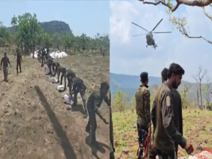 लगातार चले इस ऑपरेशन के दौरान हेलिकॉप्टर के जरिए जवानों तक राशन पहुंचाया गया।