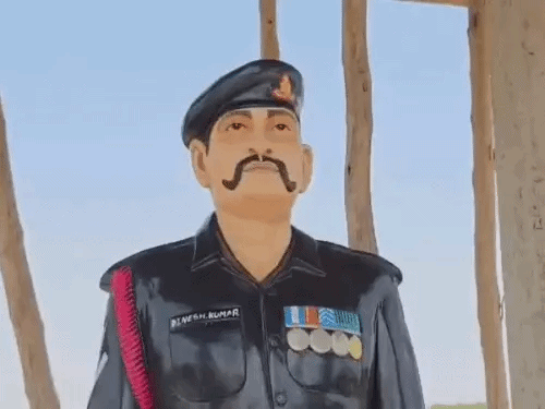 Dinesh Sharma's brother Pushpendra said that the work on the martyr's memorial is still incomplete.
