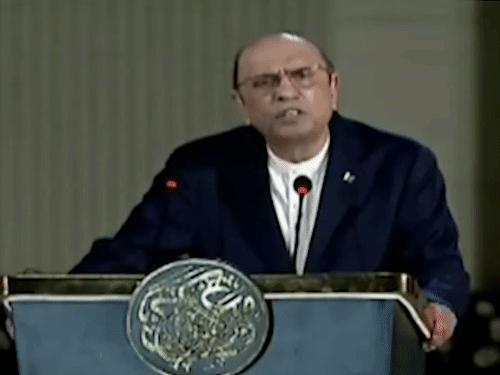Pakistan's President Asif Ali Zardari made this statement on August 14.