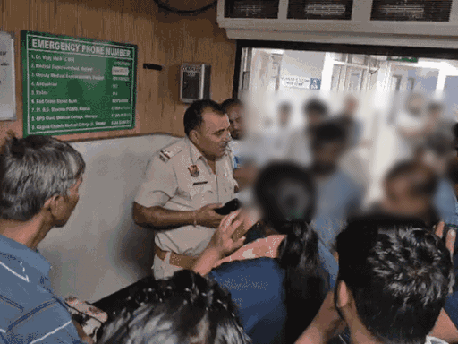 Police gathering information about the incident from the family at the Civil Hospital