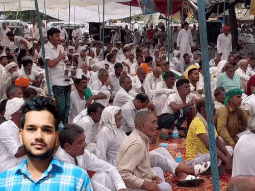 जीवन कुंडू हत्याकांड को लेकर लघु सचिवालय पर पिछले दिनों हुई थी महापंचायत। - Dainik Bhaskar