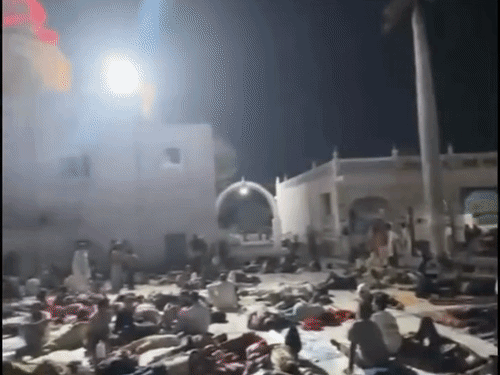 People from the Muslim community lying in the Gurdwara Sahib premises in Fatehgarh Sahib