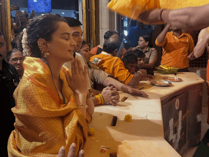 Kangana Ranaut worshipped Lord Ganesha and sought blessings.