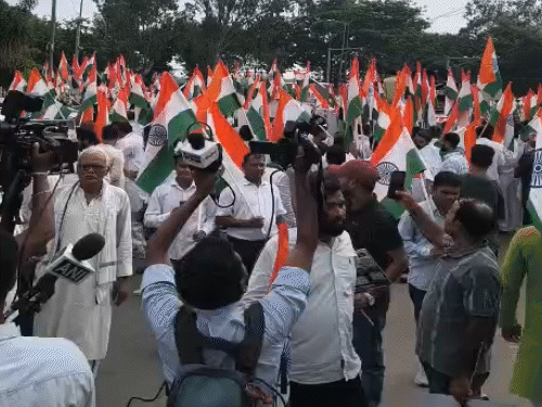 Songs are playing like GEN-Z protest at Raj Bhavan march.