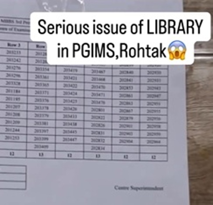 स्टूडेंट डॉ. मोनिका गोयत ने वीडियो में लाइब्रेरी में लगाया गया सीटिंग प्लान भी दिखाया।