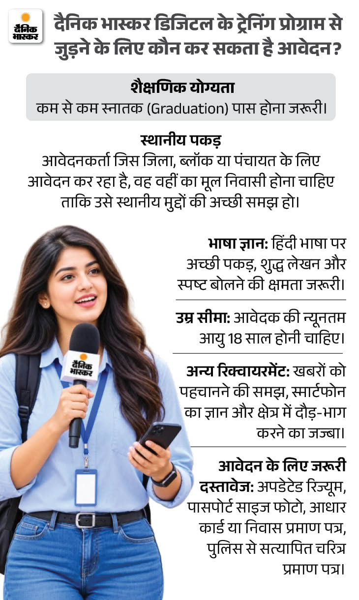 दैनिक भास्कर डिजिटल के प्रशिक्षण कार्यक्रम से जुड़ने के लिए यह है क्राइटेरिया।