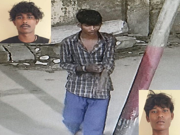 एआई से बनी तस्वीर, इनसेट में पकड़ाया चोर। - Dainik Bhaskar