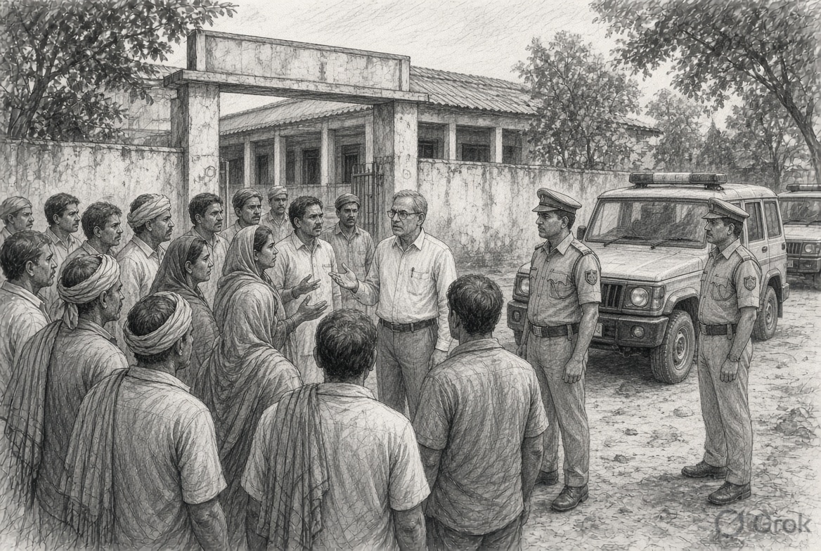 वीडियो सामने आने के बाद ग्रामीणों ने पुलिस को सूचना दी और प्रिंसिपल के खिलाफ नाराजगी जताई।