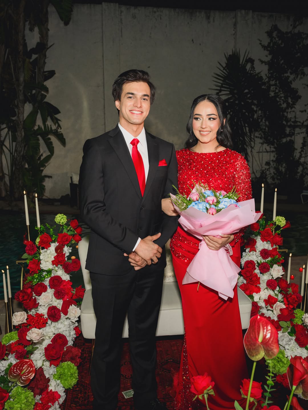Actor Mohsin Khan and his fiance Tamanna.