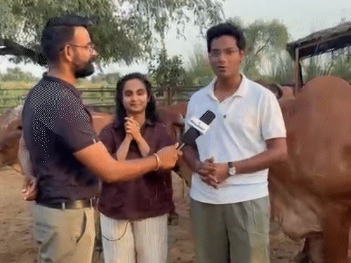 विभोर जैन और इशिता जैन दोनों तिबारिया गांव में डेयरी फार्म चला रहे हैं।
