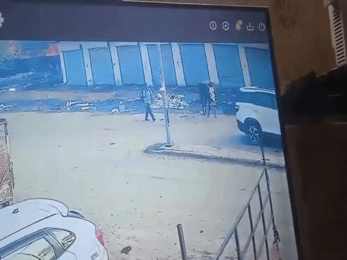 The bull attacked the girl as soon as the scooter passed by.