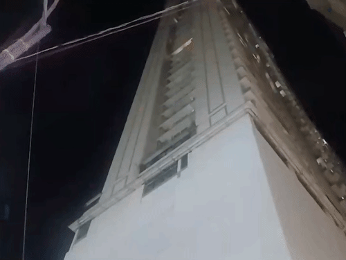 This is the same building from which the egg is claimed to have been thrown.