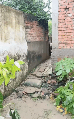 ये महज दो फीट की गली है, जो दूसरे की जमीन से कविता के घर जाने का वैकल्पिक रास्ता है।