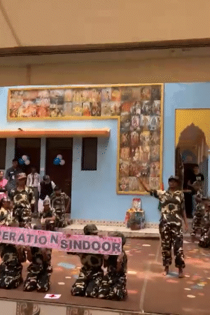 At Saraswati Gurukul, the children performed the play 'Operation Sindoor' in front of the Air Chief Marshal.