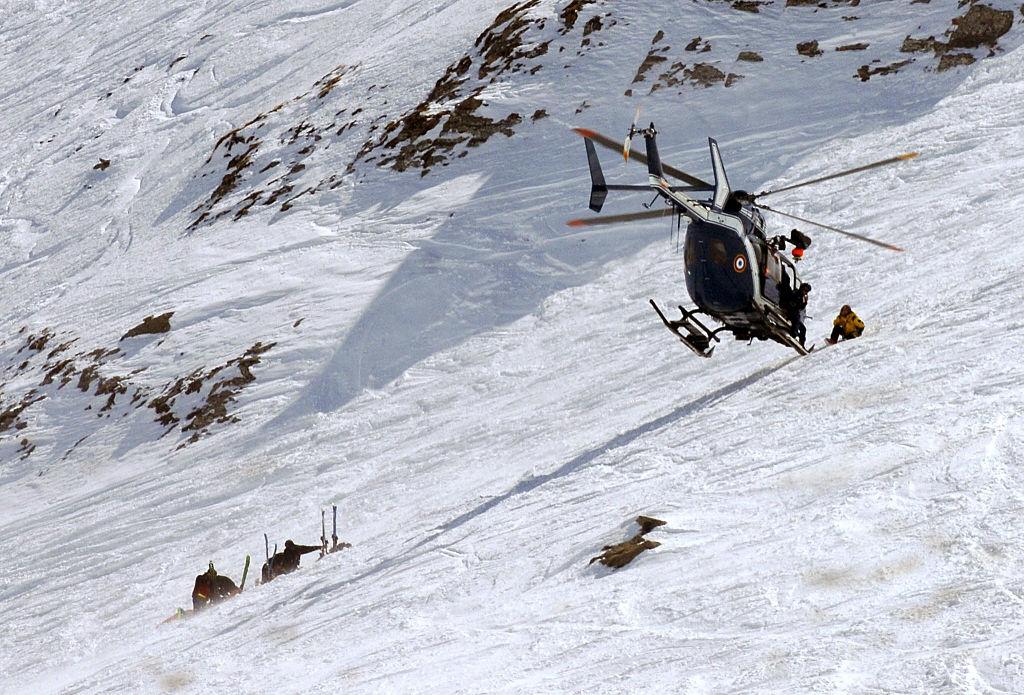 For rescue, the helicopter is kept balanced by placing only one skid on the ground or slope. - File photo