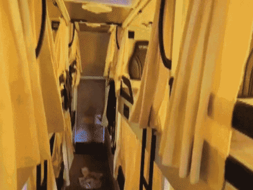 This is the aisle inside the bus, where an accused person's shirt is lying on the floor.