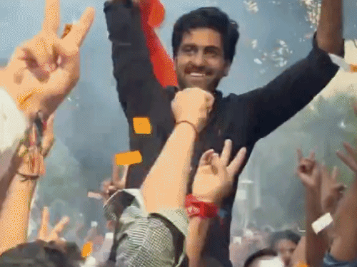 पंजाब यूनिवर्सिटी में ABVP का प्रधान बनने के बाद जश्न।