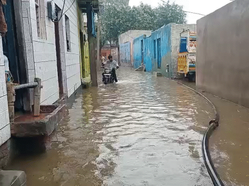 Heavy rain in Rajasthan's Dholpur caused waterlogging in several areas.