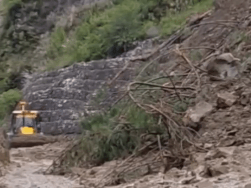 The Badrinath Highway near Nandprayag in Chamoli, Uttarakhand, has been closed.