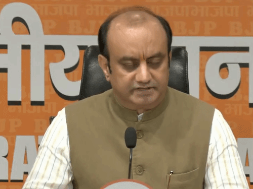 दिल्ली में BJP मुख्यालय पर भाजपा प्रवक्ता सुधांशु त्रिवेदी ने प्रेस कॉन्फ्रेंस की। - Dainik Bhaskar
