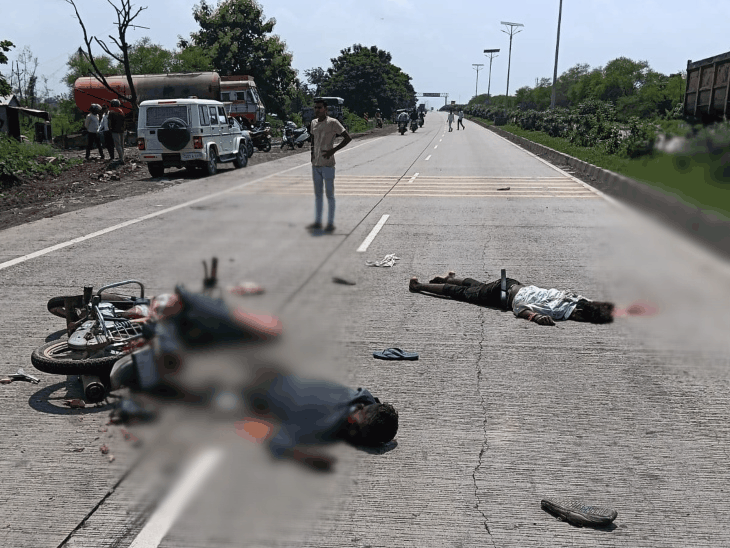 मुंगेली जिले के बिलासपुर-रायपुर नेशनल हाईवे-130 पर हादसे में दो युवकों की मौत