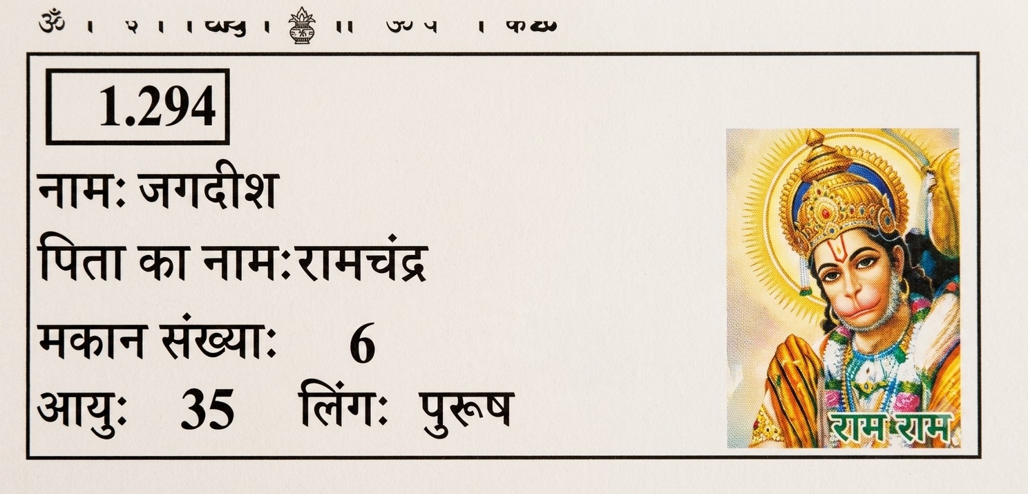वोटर लिस्ट में मतदाता का नाम और पता सही है, लेकिन फोटो हनुमानजी की लगी है।