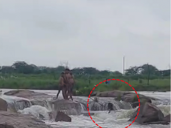 A young man who had come to Gwalior's Dhoomeshwar Dham for a picnic was swept away in the Sindh River. His friends joined towels together to make a rope. The young man held on to it for 38 seconds, but then the rope slipped, and he drowned in the river.