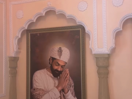 Photos of Baba Nirala have been put up at the location.
