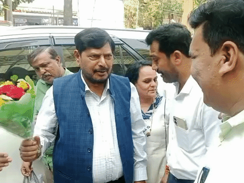 केंद्रीय मंत्री और RPI प्रमुख रामदास आठवले बिलासपुर आए थे।