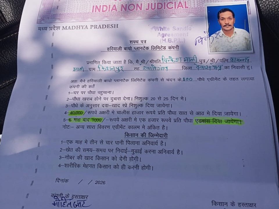 किसानों ने दस्तावेज दिखाए, जो आरोपियों ने बनवाए थे।