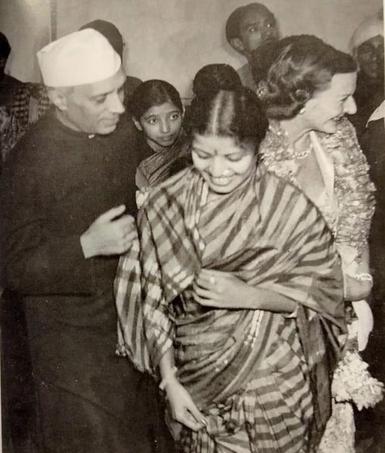 Jawaharlal Nehru with M.S. Subbulakshmi.