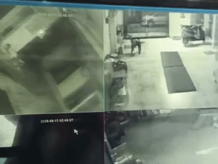 CCTV में कैद चोरी की वारदात।