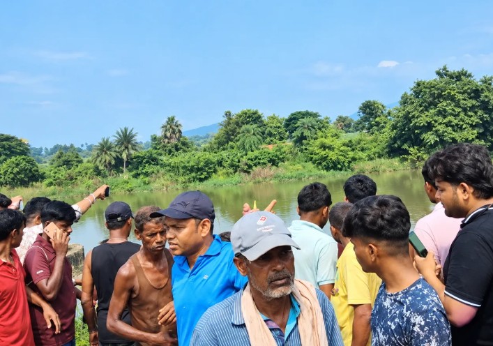 गंजाम जिले में घोड़ाहाड़ नदी, जिसमें डूबने से दो बच्चों की मौत हुई।