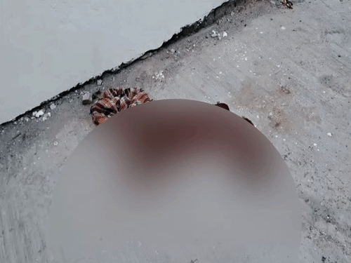 फर्श पर पड़ा खून और युवक का परना।