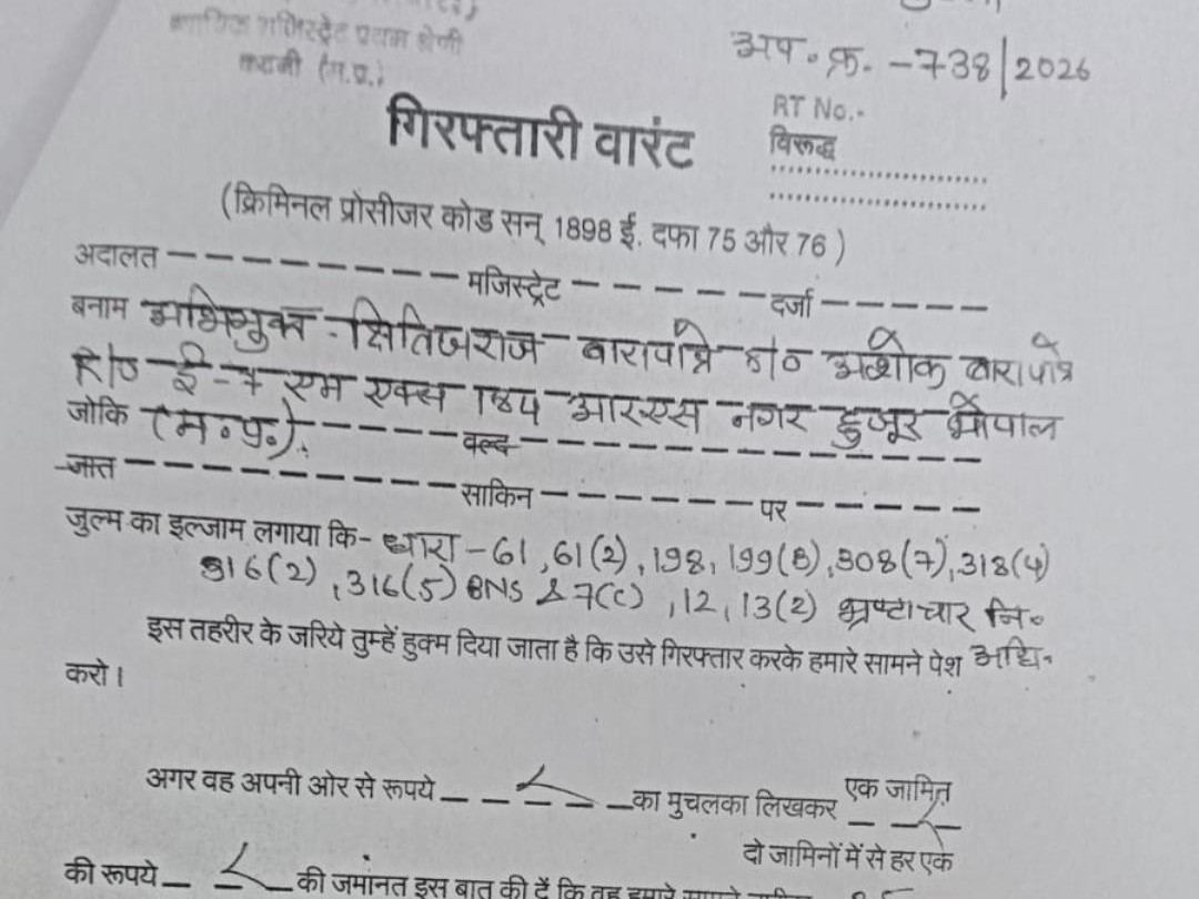 क्षितिज के नाम से जारी वारंट।