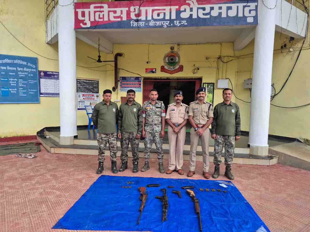 भैरमगढ़ के उतला जंगल में DRG और थाना टीम की कार्रवाई