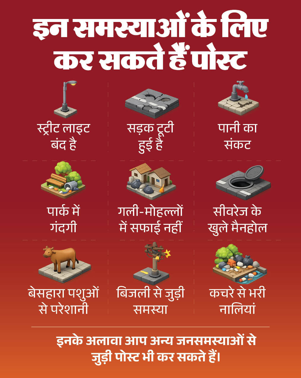 इनमें से कोई समस्या आपके आसपास भी है तो हमें अभी पोस्ट करें।