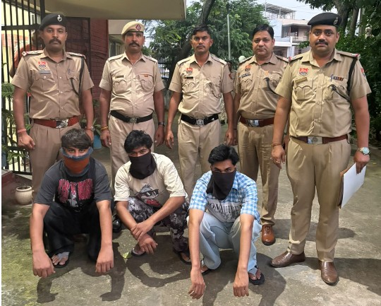 पंचकूला क्लब फायरिंग में पकड़े गए तीनों आरोपी।