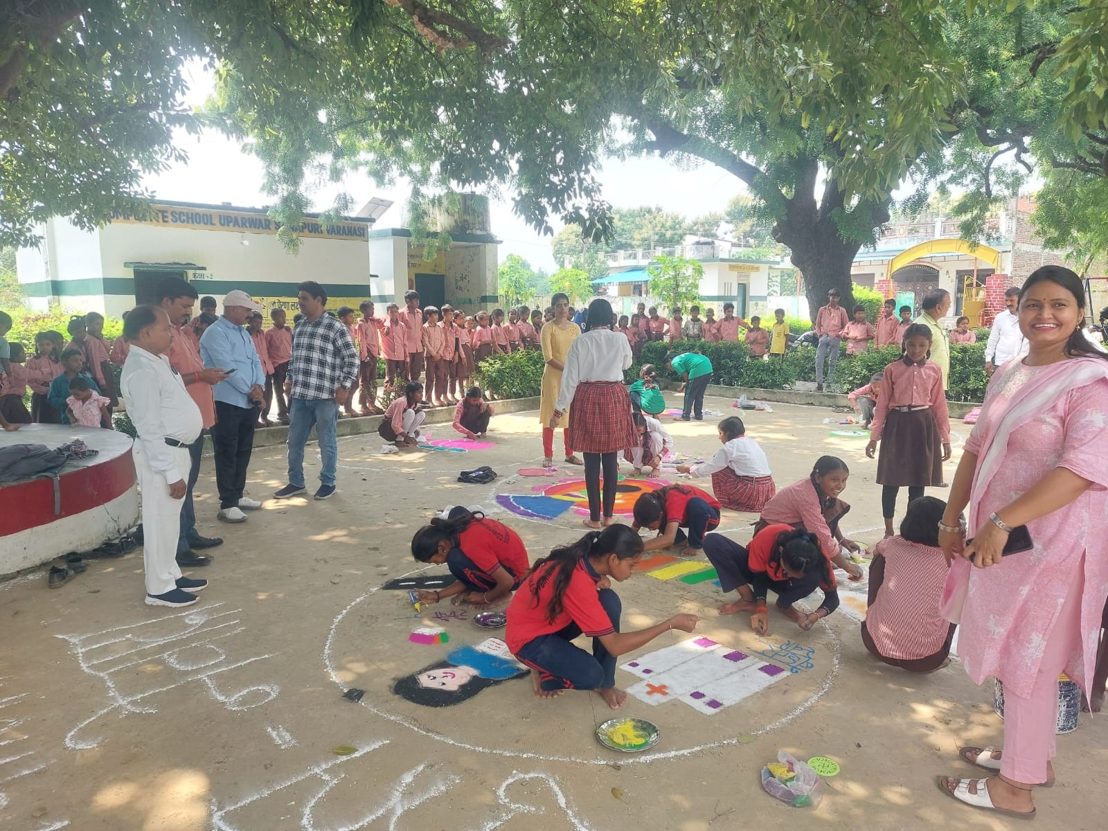 Varanasi Rangoli Competition | Students Dream of Viksit Bharat in Sevapuri
