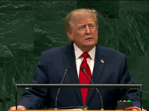 US President Trump speaking during the 81st United Nations General Assembly at the UN Headquarters in New York.