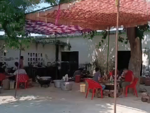 Wedding preparations under way at Manpal Dhilla's house in Badli village, Jhajjar.
