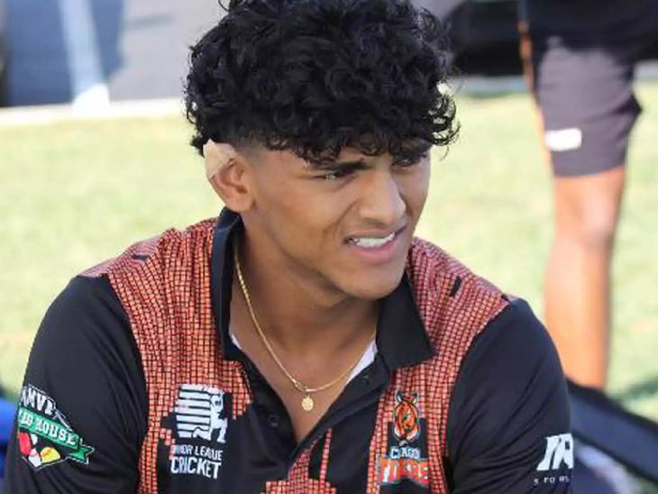 2021 में शिकागो में एक अभ्यास मैच के दौरान शिकागो ब्लास्टर्स के तत्कालीन कप्तान अशर मेहदी ने 15 वर्षीय मितांश को पहली दो गेंदों पर छक्के जड़ते देखा था।-फाइल फोटो - Dainik Bhaskar