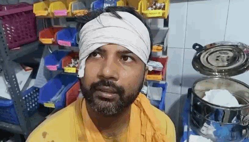 जानकारी देते हुए घायल जतिंदर।