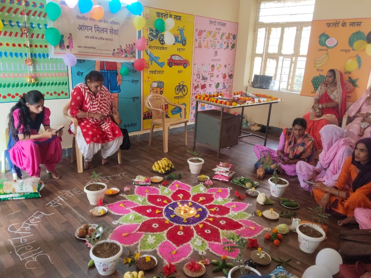 बच्चों के पोषण, स्वास्थ्य जांच, गोद भराई और अन्नप्राशन संस्कार हुए|बहादुरपुर (मालाखेड़ा),Bahadaurpur (Malakheda) - Dainik Bhaskar